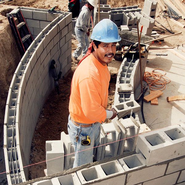 Construction Retaining Walls Corefilled Block